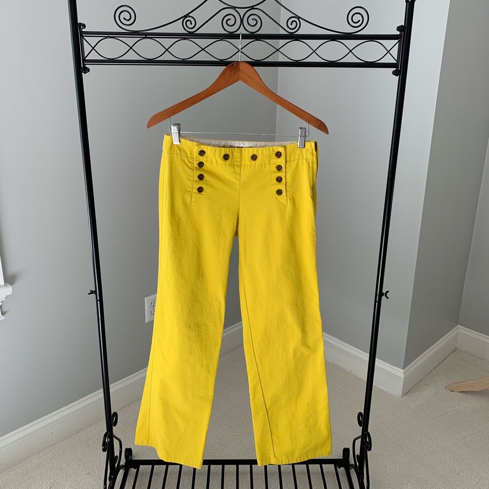 J. Crew bright yellow trousers